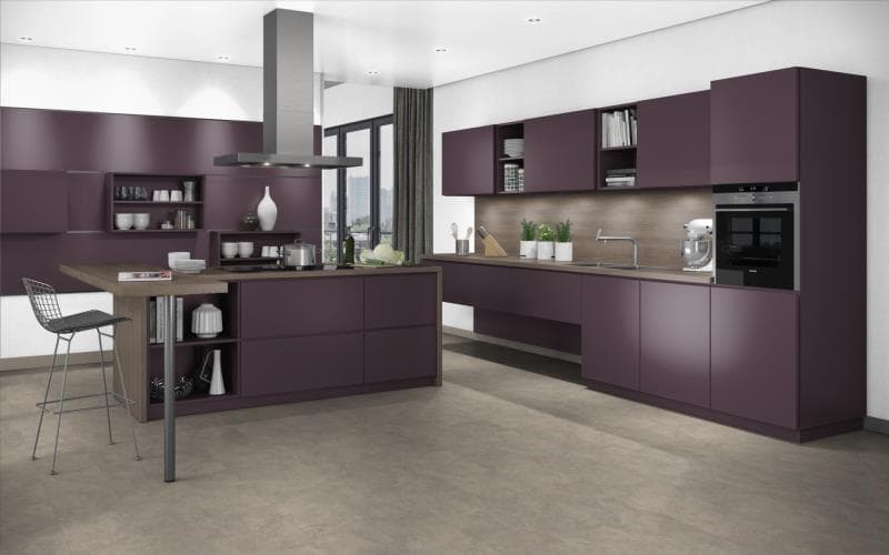 Treviso Handle-less Matt Plum